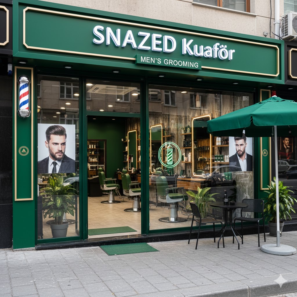 Cover image showing the storefront and interior of Snazed Kuaför